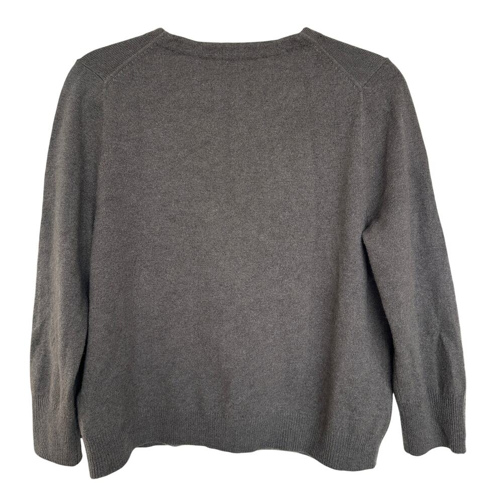 J.Crew Women's Vintage 100% Cashmere Brown V-Neck Cardigan, Size L, Flawed - Picture 2 of 7